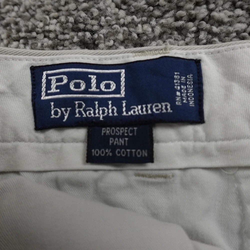 VTG Polo Ralph Lauren Pants Mens 40X32 Beige‎ Prospect Chino Trouser Golf Preppy